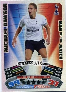 Sticker Michael Dawson - English Premier League 2011-2012. Match Attax n. 409 - Topps