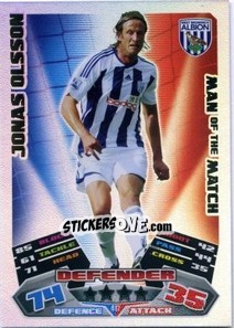 Sticker Jonas Olsson - English Premier League 2011-2012. Match Attax n. 412 - Topps