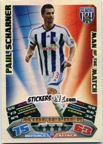 Sticker Paul Scharner - English Premier League 2011-2012. Match Attax n. 413 - Topps
