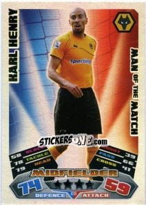 Cromo Karl Henry - English Premier League 2011-2012. Match Attax n. 419 - Topps