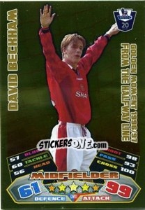 Sticker David Beckham - English Premier League 2011-2012. Match Attax n. GM11 - Topps