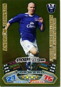 Cromo Andrew Johnson - English Premier League 2011-2012. Match Attax - Topps