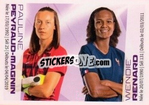 Sticker Pauline Peyraud-Magnin / Wendie Renard - Au plus près des Bleus 2022 n. 73 - Panini