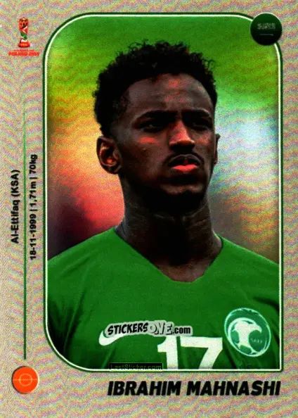 Sticker Ibrahim Mahnashi - World Cup U-20 Poland 2019 n. 391 - Gloria Editions