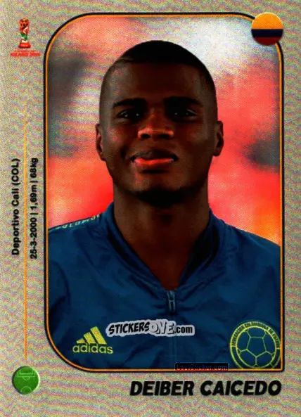 Sticker Déiber Caicedo - World Cup U-20 Poland 2019 n. 52 - Gloria Editions