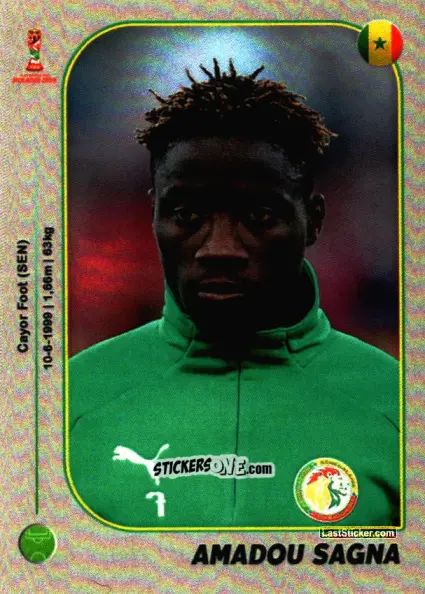 Sticker Amadou Sagna - World Cup U-20 Poland 2019 n. 87 - Gloria Editions