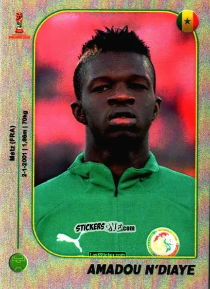 Sticker Amadou N'Diaye - World Cup U-20 Poland 2019 n. 89 - Gloria Editions
