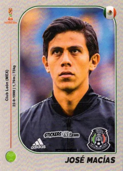 Sticker José Macías - World Cup U-20 Poland 2019 n. 109 - Gloria Editions
