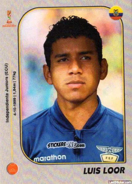 Sticker Luis Loor - World Cup U-20 Poland 2019 n. 157 - Gloria Editions