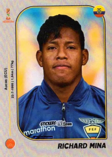 Sticker Richard Mina - World Cup U-20 Poland 2019 n. 158 - Gloria Editions