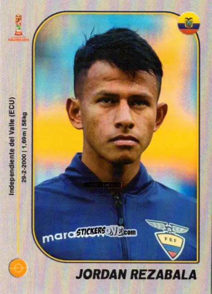 Sticker Jordan Rezabala - World Cup U-20 Poland 2019 n. 161 - Gloria Editions