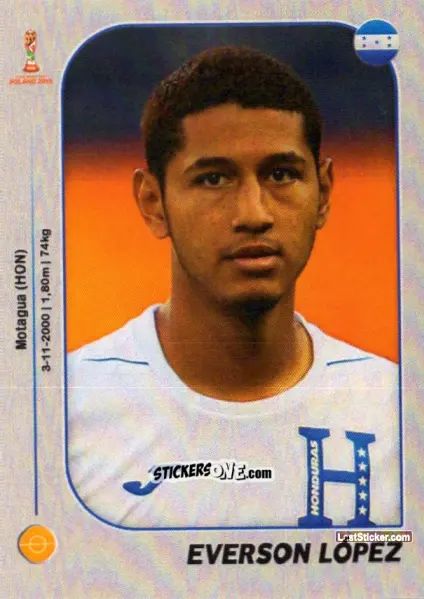 Sticker Everson López - World Cup U-20 Poland 2019 n. 180 - Gloria Editions