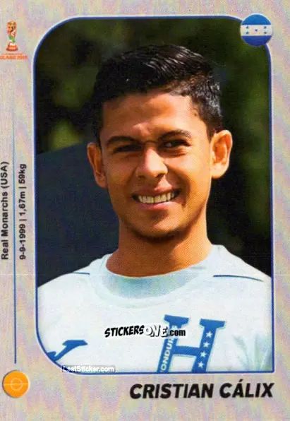 Sticker Cristian Cálix - World Cup U-20 Poland 2019 n. 181 - Gloria Editions