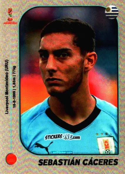 Cromo Sebastián Cáceres - World Cup U-20 Poland 2019 n. 213 - Gloria Editions
