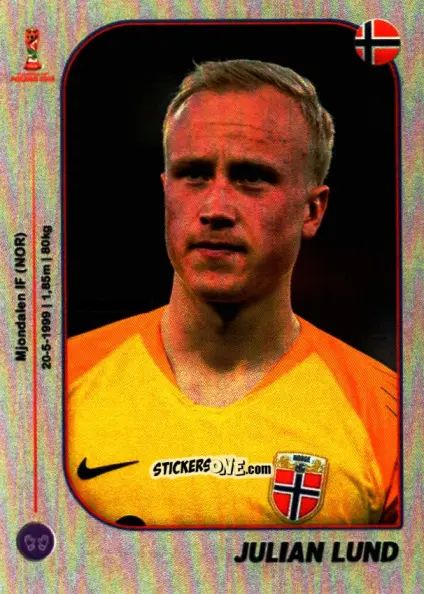 Sticker Julian Lund - World Cup U-20 Poland 2019 n. 228 - Gloria Editions