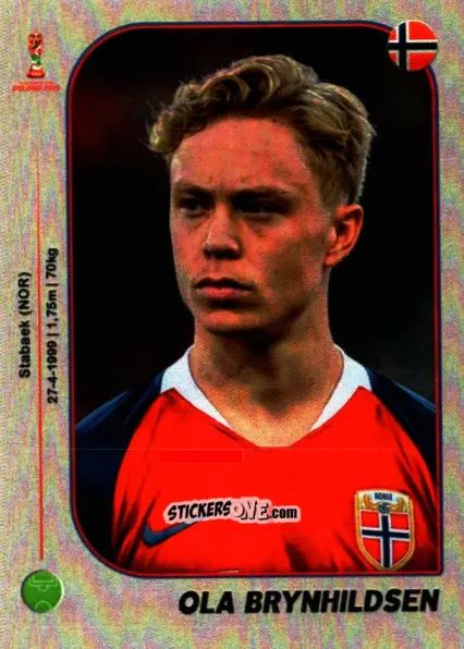 Sticker Ola Brynhildsen - World Cup U-20 Poland 2019 n. 240 - Gloria Editions