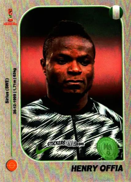 Sticker Henry Offia - World Cup U-20 Poland 2019 n. 276 - Gloria Editions