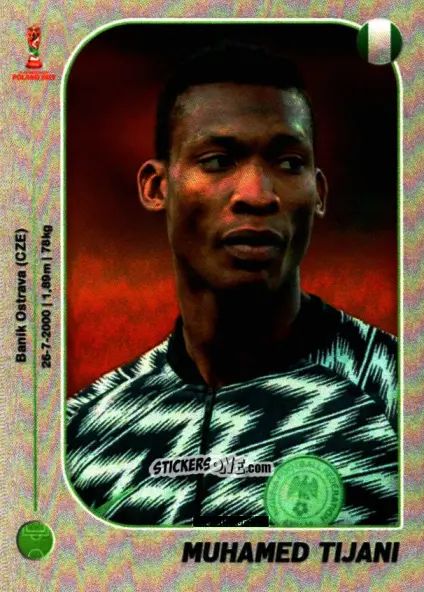 Sticker Muhamed Tijani - World Cup U-20 Poland 2019 n. 280 - Gloria Editions