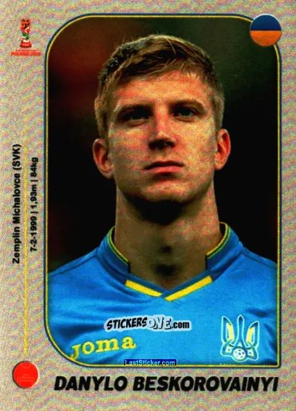 Sticker Danylo Beskorovainyi - World Cup U-20 Poland 2019 n. 286 - Gloria Editions