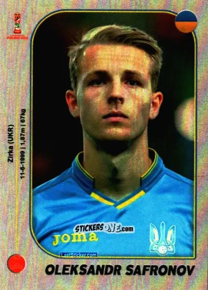 Sticker Oleksandr Safronov - World Cup U-20 Poland 2019 n. 290 - Gloria Editions