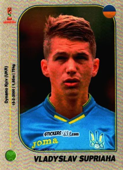 Sticker Vladyslav Supriaha - World Cup U-20 Poland 2019 n. 298 - Gloria Editions