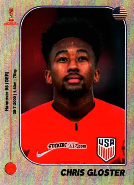 Sticker Chris Gloster - World Cup U-20 Poland 2019 n. 307 - Gloria Editions