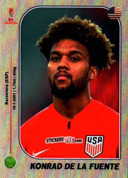 Sticker Konrad de la Fuente - World Cup U-20 Poland 2019 n. 316 - Gloria Editions