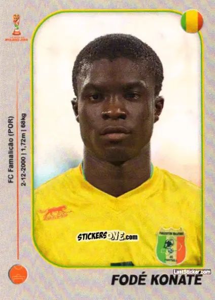 Sticker Fodé Konaté - World Cup U-20 Poland 2019 n. 344 - Gloria Editions