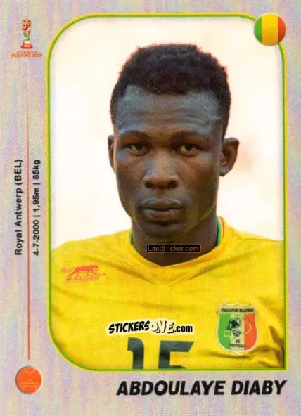 Sticker Abdoulaye Diaby - World Cup U-20 Poland 2019 n. 345 - Gloria Editions