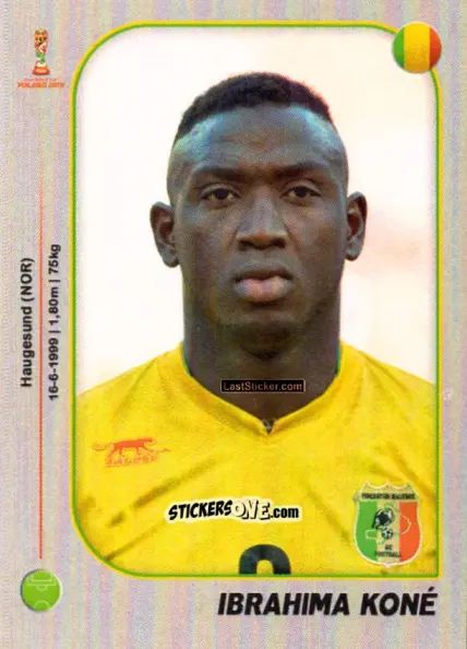 Sticker Ibrahima Koné - World Cup U-20 Poland 2019 n. 357 - Gloria Editions