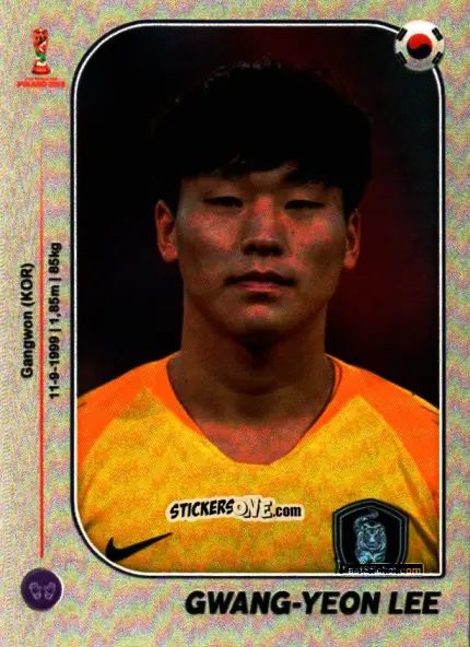 Sticker Gwang-yeon Lee - World Cup U-20 Poland 2019 n. 418 - Gloria Editions