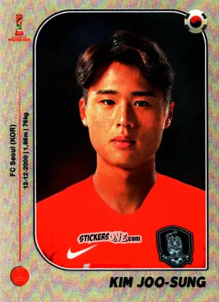 Sticker Kim Joo-sung - World Cup U-20 Poland 2019 n. 424 - Gloria Editions