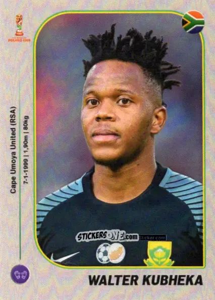 Sticker Walter Kubheka - World Cup U-20 Poland 2019 n. 456 - Gloria Editions