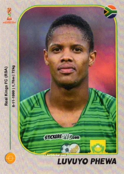 Sticker Luvuyo Phewa - World Cup U-20 Poland 2019 n. 465 - Gloria Editions