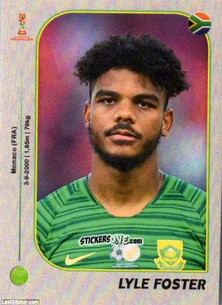 Sticker Lyle Foster - World Cup U-20 Poland 2019 n. 471 - Gloria Editions