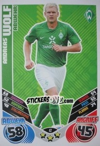 Sticker Andreas Wolf - German Football Bundesliga 2011-2012. Match Attax - Topps