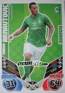 Sticker Marko Arnautovic - German Football Bundesliga 2011-2012. Match Attax n. 53 - Topps