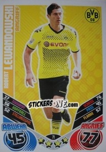 Sticker Robert Lewandowski - German Football Bundesliga 2011-2012. Match Attax n. 71 - Topps