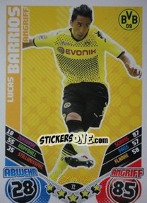 Cromo Lucas Barrios - German Football Bundesliga 2011-2012. Match Attax - Topps