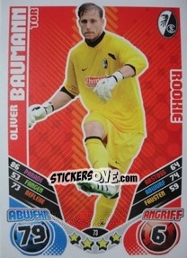 Sticker Oliver Baumann - German Football Bundesliga 2011-2012. Match Attax n. 73 - Topps