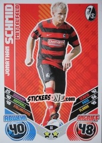 Sticker Jonathan Schmid - German Football Bundesliga 2011-2012. Match Attax n. 80 - Topps