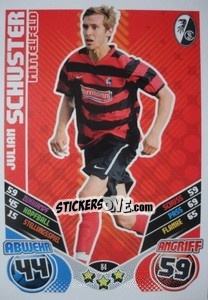 Cromo Julian Schuster - German Football Bundesliga 2011-2012. Match Attax - Topps