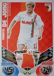 Sticker Marcel de Jong - German Football Bundesliga 2011-2012. Match Attax - Topps
