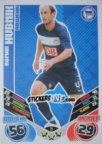 Sticker Roman Hubnik - German Football Bundesliga 2011-2012. Match Attax - Topps