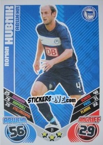 Sticker Roman Hubnik - German Football Bundesliga 2011-2012. Match Attax n. 21 - Topps