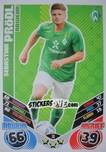 Figurina Sebastian Prodl - German Football Bundesliga 2011-2012. Match Attax - Topps