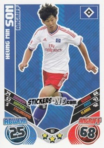 Sticker Heung Min Son - German Football Bundesliga 2011-2012. Match Attax n. 107 - Topps