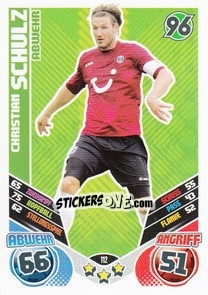 Sticker Christian Schulz - German Football Bundesliga 2011-2012. Match Attax - Topps