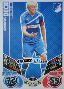 Sticker Andreas Beck - German Football Bundesliga 2011-2012. Match Attax - Topps