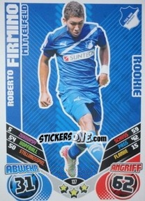 Sticker Roberto Firmino - German Football Bundesliga 2011-2012. Match Attax n. 137 - Topps